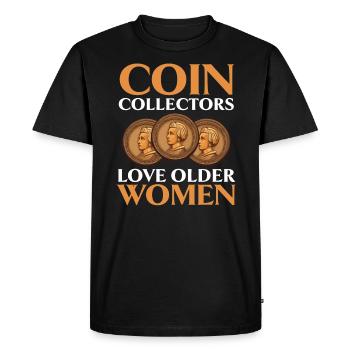 Coin Collector Numismatist Coin Collecting - Men's Premium Organic T-Shirt - black - Front - Nico (187cm)