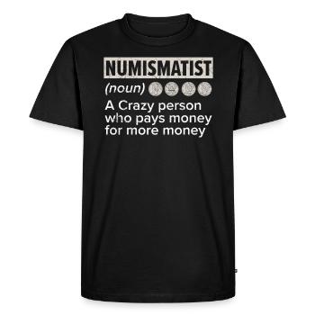 Collection de pièces numismate de collection de pièces - T-shirt Premium bio Homme - noir - Devant - Nico (187cm)