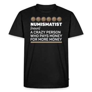 Collection de pièces numismate de collection de pièces - T-shirt Premium bio Homme - noir - Devant - Nico (187cm)