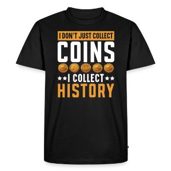 Coin Collector Numismatist Coin Collecting - Men's Premium Organic T-Shirt - black - Front - Nico (187cm)