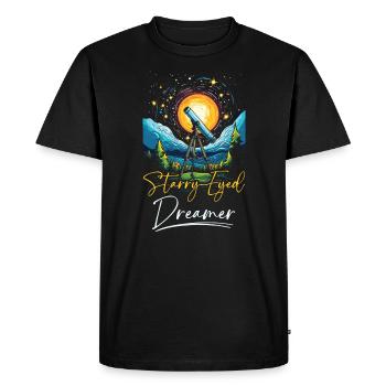 Astronomer Astronomy Constellations Stars Space - Men's Premium Organic T-Shirt - black - Front - Nico (187cm)