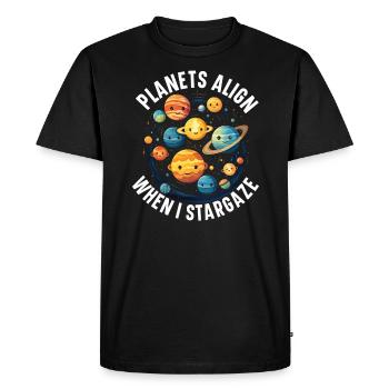 Astronomer Astronomy Constellations Stars Space - Men's Premium Organic T-Shirt - black - Front - Nico (187cm)