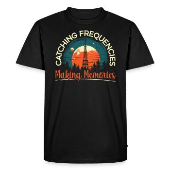 Opérateur radio amateur Code Morse Radioactivité - T-shirt Premium bio Homme - noir - Devant - Nico (187cm)