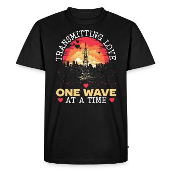 Ham Radio Operator Morse Code Radioactivity - Men's Premium Organic T-Shirt - black - Front - Nico (187cm)