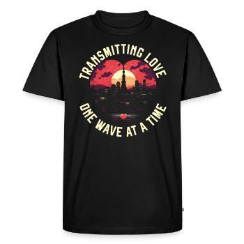 Ham Radio Operator Morse Code Radioactivity - Men's Premium Organic T-Shirt - black - Front - Nico (187cm)