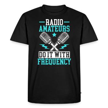 Opérateur radio amateur Code Morse Radioactivité - T-shirt Premium bio Homme - noir - Devant - Nico (187cm)