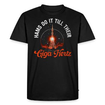 Opérateur radio amateur Code Morse Radioactivité - T-shirt Premium bio Homme - noir - Devant - Nico (187cm)