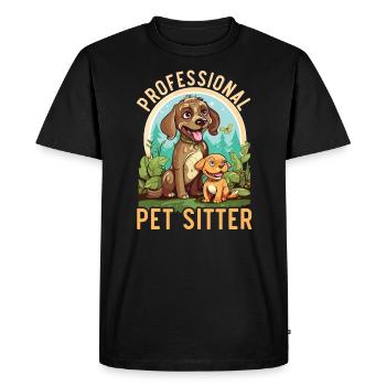 Pet Sitting Pet Lover Dog Walking Dog Sitter - Men's Premium Organic T-Shirt - black - Front - Nico (187cm)
