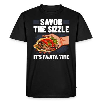Fajita Tex-mex Cuisine Food Foodie Texas Mexican - Men's Premium Organic T-Shirt - black - Front - Nico (187cm)