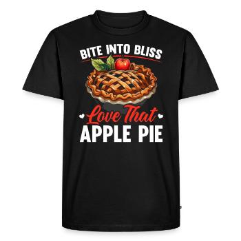Tarte aux pommes Dessert Food Lover Foodie American Baker - T-shirt Premium bio Homme - noir - Devant - Nico (187cm)