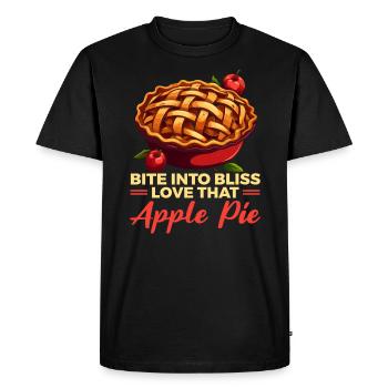 Tarte aux pommes Dessert Food Lover Foodie American Baker - T-shirt Premium bio Homme - noir - Devant - Nico (187cm)