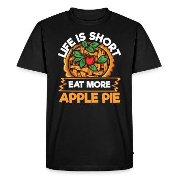 Tarte aux pommes Dessert Food Lover Foodie American Baker - T-shirt Premium bio Homme - noir - Devant - Nico (187cm)