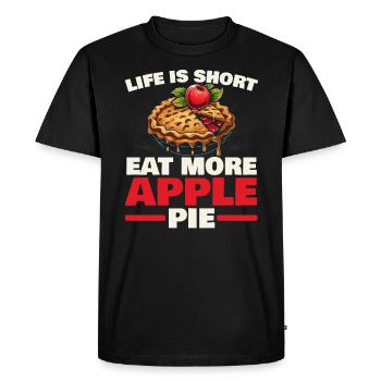 Tarte aux pommes Dessert Food Lover Foodie American Baker - T-shirt Premium bio Homme - noir - Devant - Nico (187cm)