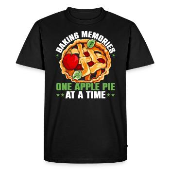 Tarte aux pommes Dessert Food Lover Foodie American Baker - T-shirt Premium bio Homme - noir - Devant - Nico (187cm)