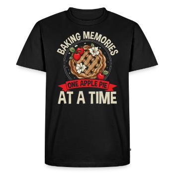 Tarte aux pommes Dessert Food Lover Foodie American Baker - T-shirt Premium bio Homme - noir - Devant - Nico (187cm)