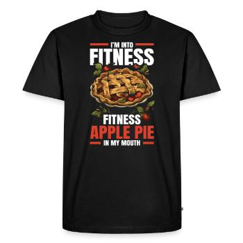 Tarte aux pommes Dessert Food Lover Foodie American Baker - T-shirt Premium bio Homme - noir - Devant - Nico (187cm)