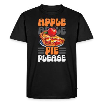 Tarte aux pommes Dessert Food Lover Foodie American Baker - T-shirt Premium bio Homme - noir - Devant - Nico (187cm)