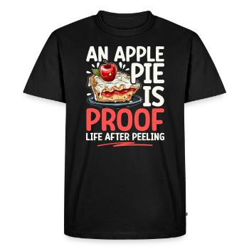 Tarte aux pommes Dessert Food Lover Foodie American Baker - T-shirt Premium bio Homme - noir - Devant - Nico (187cm)