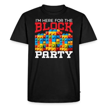 Master Builder Bricks Blocks Play Toys - Men's Premium Organic T-Shirt - black - Front - Nico (187cm)