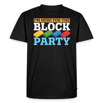 Master Builder Bricks Blocks Play Toys - Men's Premium Organic T-Shirt - black - Front - Nico (187cm)