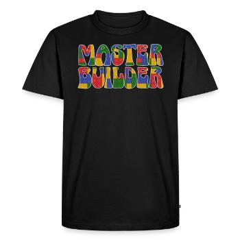 Master Builder Bricks Blocks Play Toys - Men's Premium Organic T-Shirt - black - Front - Nico (187cm)