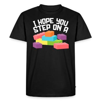 Master Builder Bricks Blocks Play Toys - Men's Premium Organic T-Shirt - black - Front - Nico (187cm)