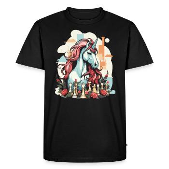 Jeu d’échecs Checkmate Stratégie Joueur d’échecs - T-shirt Premium bio Homme - noir - Devant - Nico (187cm)