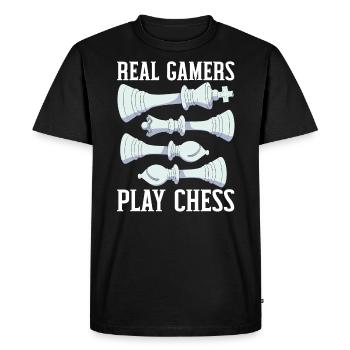 Jeu d’échecs Checkmate Stratégie Joueur d’échecs - T-shirt Premium bio Homme - noir - Devant - Nico (187cm)