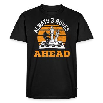 Jeu d’échecs Checkmate Stratégie Joueur d’échecs - T-shirt Premium bio Homme - noir - Devant - Nico (187cm)