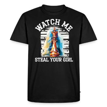 Jeu d’échecs Checkmate Stratégie Joueur d’échecs - T-shirt Premium bio Homme - noir - Devant - Nico (187cm)