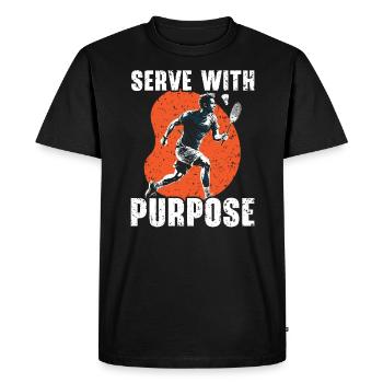 Shuttlecock Badminton Player Smash Racquet Sports - T-shirt Premium bio Homme - noir - Devant - Nico (187cm)
