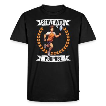 Shuttlecock Badminton Player Smash Racquet Sports - T-shirt Premium bio Homme - noir - Devant - Nico (187cm)