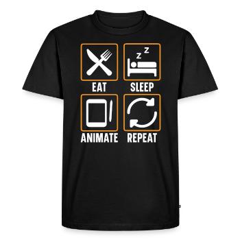 3d Animator Animate Key Frames Rendering Animation - T-shirt Premium bio Homme - noir - Devant - Nico (187cm)