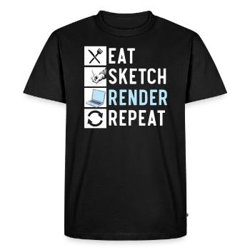 3d Animator Animate Key Frames Rendering Animation - T-shirt Premium bio Homme - noir - Devant - Nico (187cm)