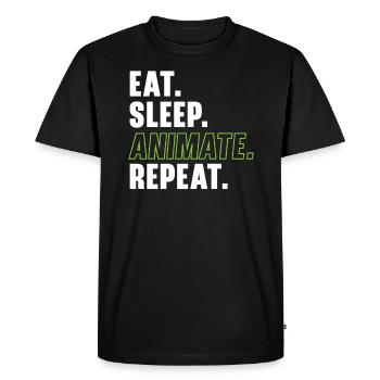 3d Animator Animate Key Frames Rendering Animation - T-shirt Premium bio Homme - noir - Devant - Nico (187cm)