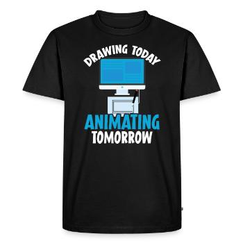 3d Animator Animate Key Frames Rendering Animation - T-shirt Premium bio Homme - noir - Devant - Nico (187cm)