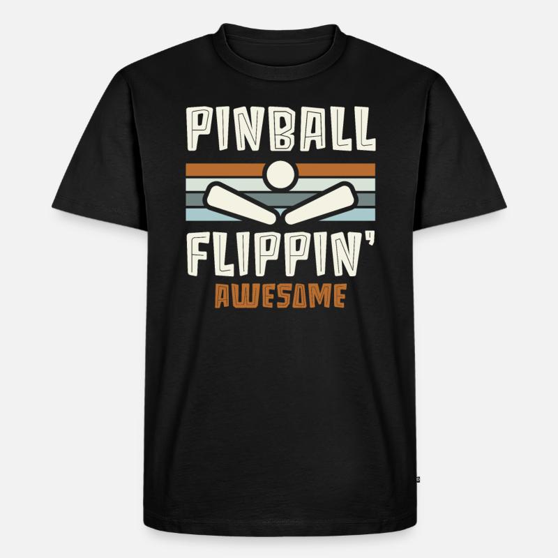 Flipperautomat Arcade-Spiel Klassisches Videospiel - Männer Premium Bio T-Shirt - Schwarz
