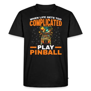Pinball Machine Arcade Game Classic Video Game - Men's Premium Organic T-Shirt - black - Front - Nico (187cm)