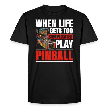 Pinball Machine Arcade Game Classic Video Game - Men's Premium Organic T-Shirt - black - Front - Nico (187cm)