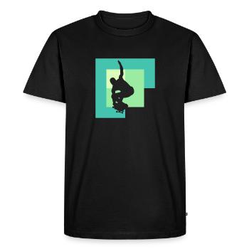 Skateboard Skateboarder sk8 Skate - T-shirt Premium bio Homme - noir - Devant - Nico (187cm)