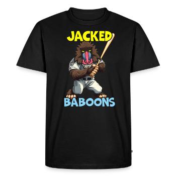 Babouin Singe Amoureux Faune Animalier Gardien de zoo - T-shirt Premium bio Homme - noir - Devant - Nico (187cm)