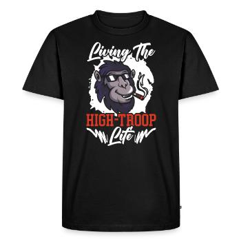 Babouin Singe Amoureux Faune Animalier Gardien de zoo - T-shirt Premium bio Homme - noir - Devant - Nico (187cm)