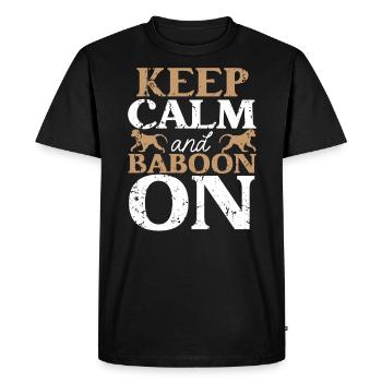 Babouin Singe Amoureux Faune Animalier Gardien de zoo - T-shirt Premium bio Homme - noir - Devant - Nico (187cm)