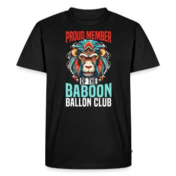 Babouin Singe Amoureux Faune Animalier Gardien de zoo - T-shirt Premium bio Homme - noir - Devant - Nico (187cm)