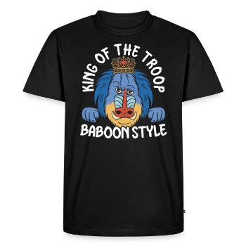 Babouin Singe Amoureux Faune Animalier Gardien de zoo - T-shirt Premium bio Homme - noir - Devant - Nico (187cm)