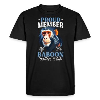 Babouin Singe Amoureux Faune Animalier Gardien de zoo - T-shirt Premium bio Homme - noir - Devant - Nico (187cm)