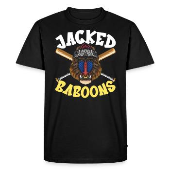 Babouin Singe Amoureux Faune Animalier Gardien de zoo - T-shirt Premium bio Homme - noir - Devant - Nico (187cm)
