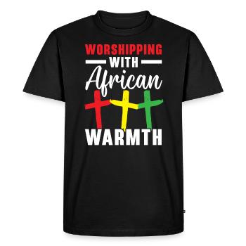 Christianisme afro-américain afro-américain Noir - T-shirt Premium bio Homme - noir - Devant - Nico (187cm)