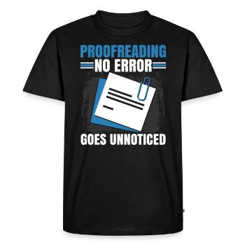 Relecture Travail d’orthographe Grammaire Relecteur - T-shirt Premium bio Homme - noir - Devant - Nico (187cm)