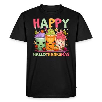 Hallothanksmas Halloween Thanksgiving Noël - T-shirt Premium bio Homme - noir - Devant - Nico (187cm)